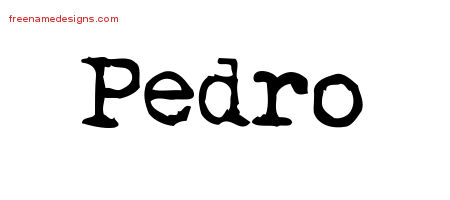 Vintage Writer Name Tattoo Designs Pedro Free