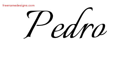 Calligraphic Name Tattoo Designs Pedro Free Graphic