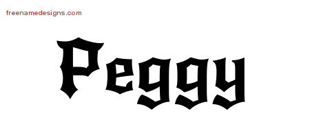 Gothic Name Tattoo Designs Peggy Free Graphic