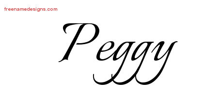 Calligraphic Name Tattoo Designs Peggy Download Free