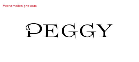 Flourishes Name Tattoo Designs Peggy Printable