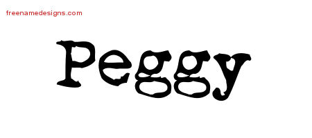 Vintage Writer Name Tattoo Designs Peggy Free Lettering