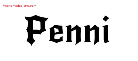 Gothic Name Tattoo Designs Penni Free Graphic