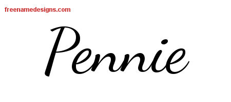 Lively Script Name Tattoo Designs Pennie Free Printout