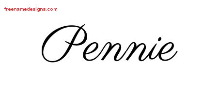 Classic Name Tattoo Designs Pennie Graphic Download