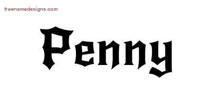 Gothic Name Tattoo Designs Penny Free Graphic