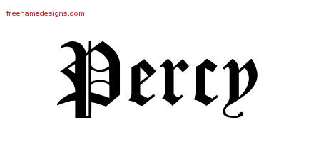 Blackletter Name Tattoo Designs Percy Printable
