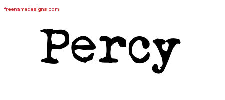 Vintage Writer Name Tattoo Designs Percy Free