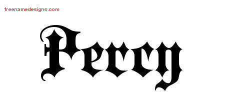 Old English Name Tattoo Designs Percy Free Lettering