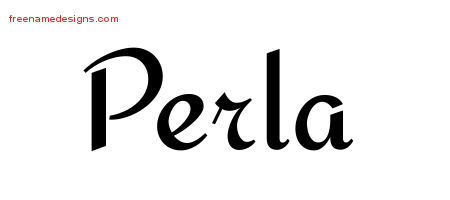 Calligraphic Stylish Name Tattoo Designs Perla Download Free