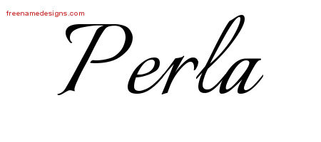 Calligraphic Name Tattoo Designs Perla Download Free
