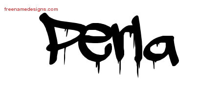Graffiti Name Tattoo Designs Perla Free Lettering