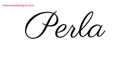 Classic Name Tattoo Designs Perla Graphic Download