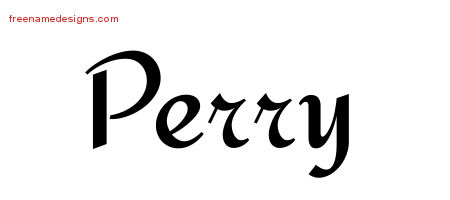 Calligraphic Stylish Name Tattoo Designs Perry Free Graphic