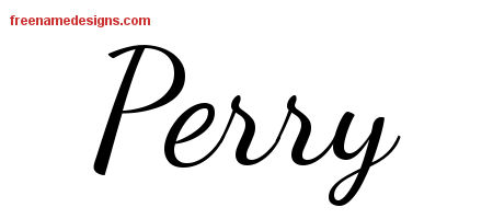 Lively Script Name Tattoo Designs Perry Free Printout