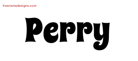 Groovy Name Tattoo Designs Perry Free Lettering