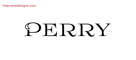 Flourishes Name Tattoo Designs Perry Printable