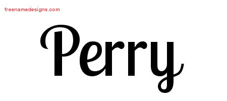 Handwritten Name Tattoo Designs Perry Free Printout