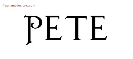 Regal Victorian Name Tattoo Designs Pete Printable