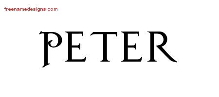 Regal Victorian Name Tattoo Designs Peter Printable