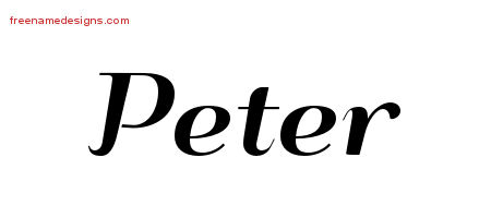 Art Deco Name Tattoo Designs Peter Printable