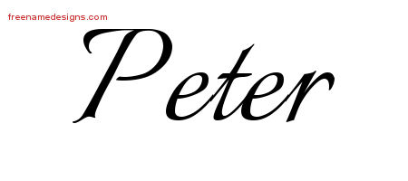 Calligraphic Name Tattoo Designs Peter Free Graphic