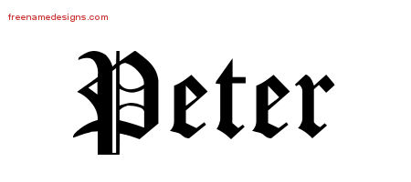 Blackletter Name Tattoo Designs Peter Graphic Download