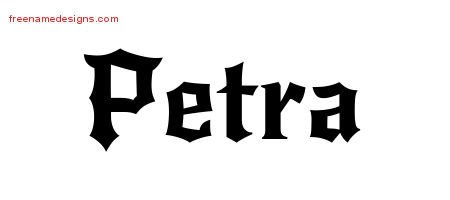 Gothic Name Tattoo Designs Petra Free Graphic