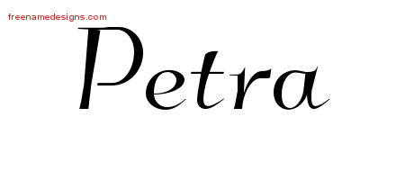 Elegant Name Tattoo Designs Petra Free Graphic