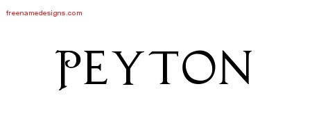 Regal Victorian Name Tattoo Designs Peyton Graphic Download