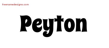 Groovy Name Tattoo Designs Peyton Free Lettering