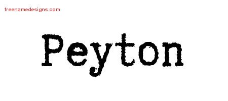 Typewriter Name Tattoo Designs Peyton Free Download