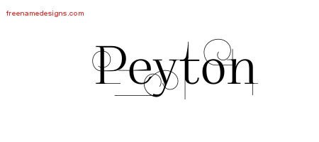 Decorated Name Tattoo Designs Peyton Free
