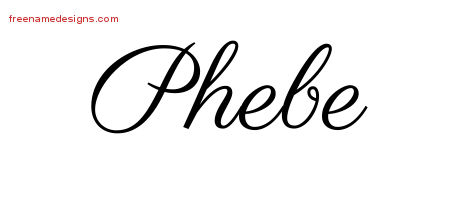 Classic Name Tattoo Designs Phebe Graphic Download