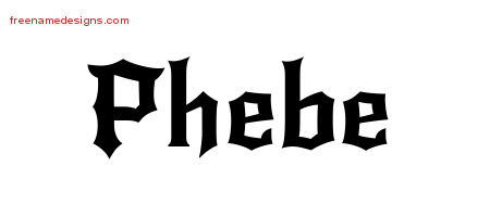 Gothic Name Tattoo Designs Phebe Free Graphic