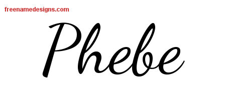 Lively Script Name Tattoo Designs Phebe Free Printout