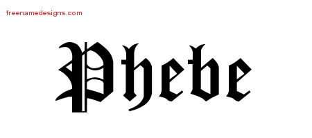Blackletter Name Tattoo Designs Phebe Graphic Download