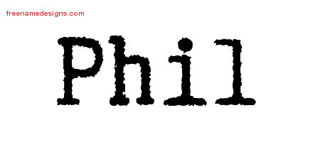 Typewriter Name Tattoo Designs Phil Free Printout