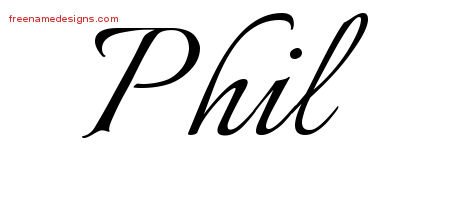 Calligraphic Name Tattoo Designs Phil Free Graphic