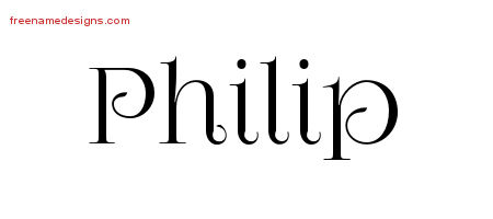 Vintage Name Tattoo Designs Philip Free Printout