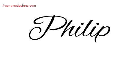 Cursive Name Tattoo Designs Philip Free Graphic