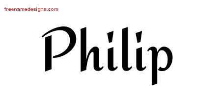 Calligraphic Stylish Name Tattoo Designs Philip Free Graphic
