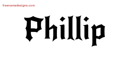 Gothic Name Tattoo Designs Phillip Download Free