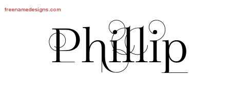 Decorated Name Tattoo Designs Phillip Free Lettering