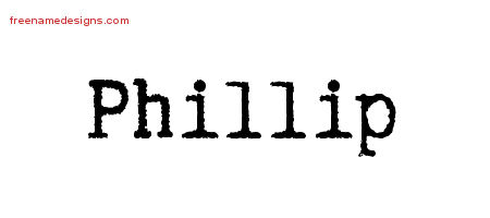 Typewriter Name Tattoo Designs Phillip Free Printout