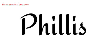 Calligraphic Stylish Name Tattoo Designs Phillis Download Free