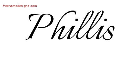 Calligraphic Name Tattoo Designs Phillis Download Free