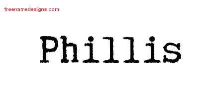 Typewriter Name Tattoo Designs Phillis Free Download