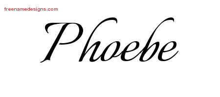Calligraphic Name Tattoo Designs Phoebe Download Free