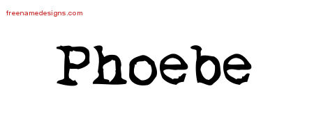 Vintage Writer Name Tattoo Designs Phoebe Free Lettering